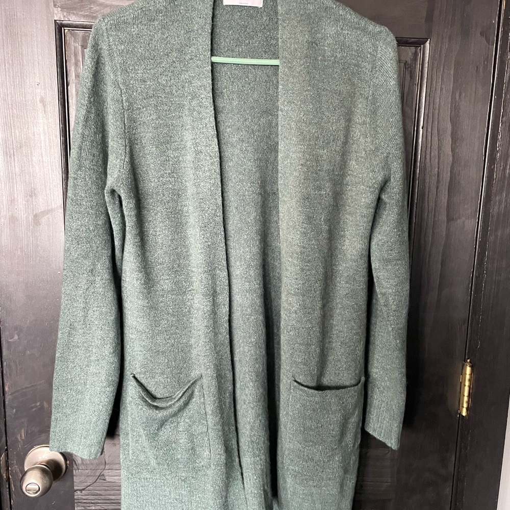 Old Navy Heathered Sage Open-Front Women's Cardigan